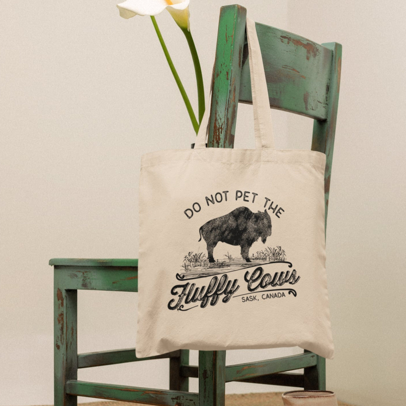 FLAT // Do Not Pet The Fluffy Cows Tote