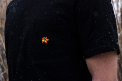 FLAT // Prairie Lily Embroidered Pocket Tee / Unisex