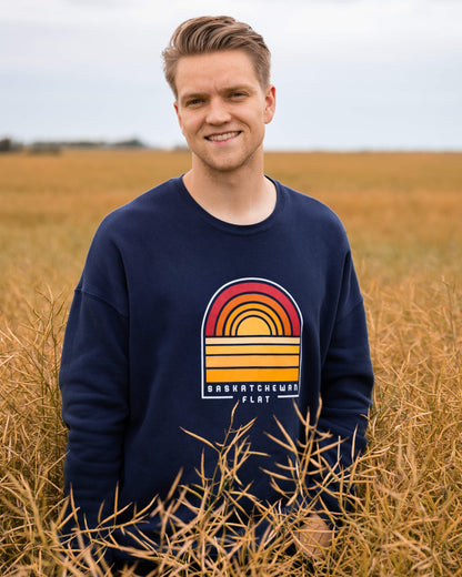 FLAT // Sask Sunset / Unisex Crew Sweater