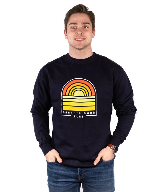 FLAT // Sask Sunset / Unisex Crew Sweater